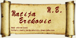Matija Breković vizit kartica